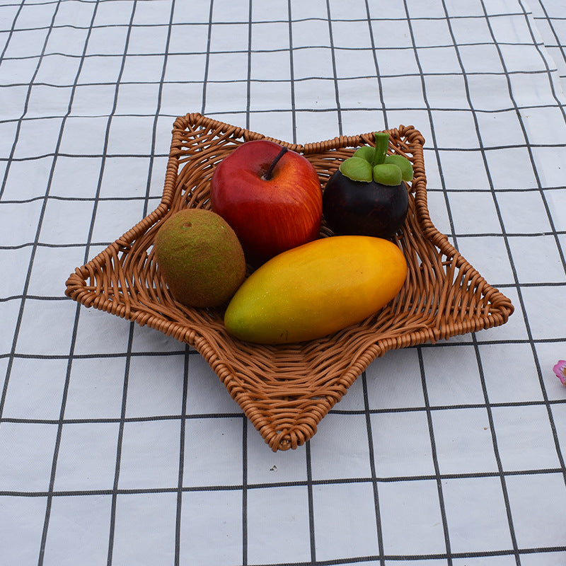 Handmade Star-Shaped Woven Basket Bowlift