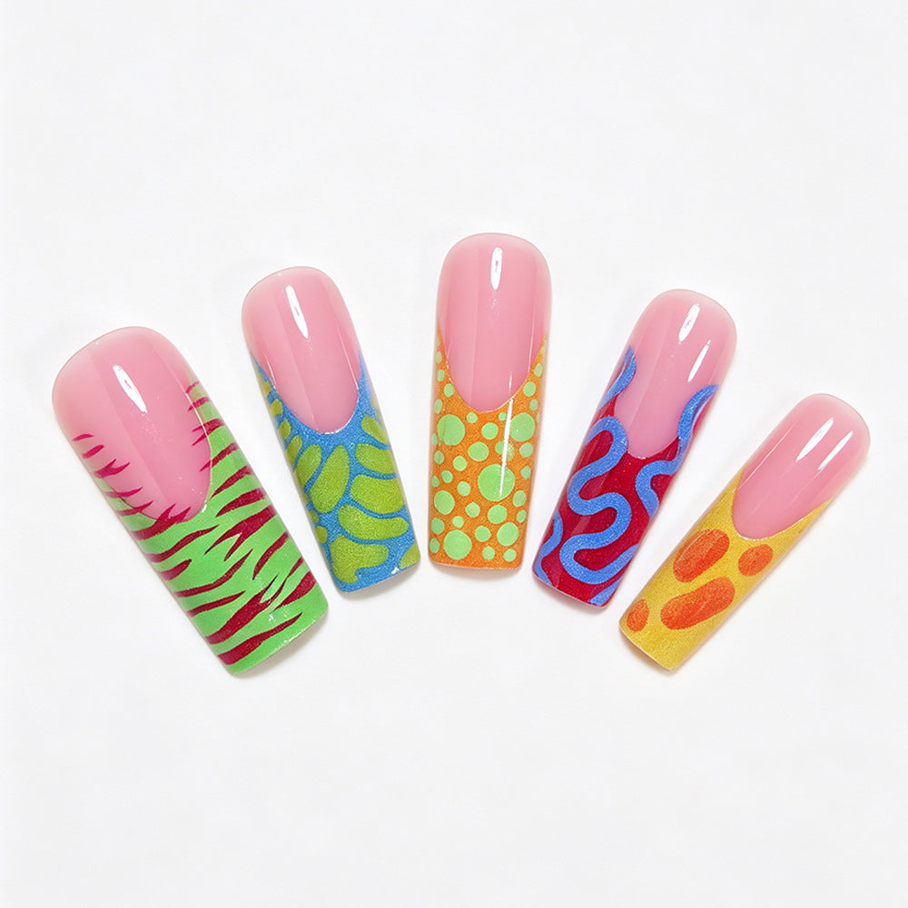 Vibrant Abstract Nail Art Tips Bowlift