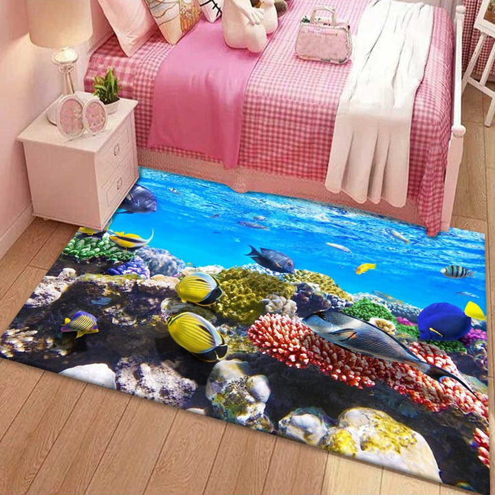Coral Reef Ocean Scene Rug
