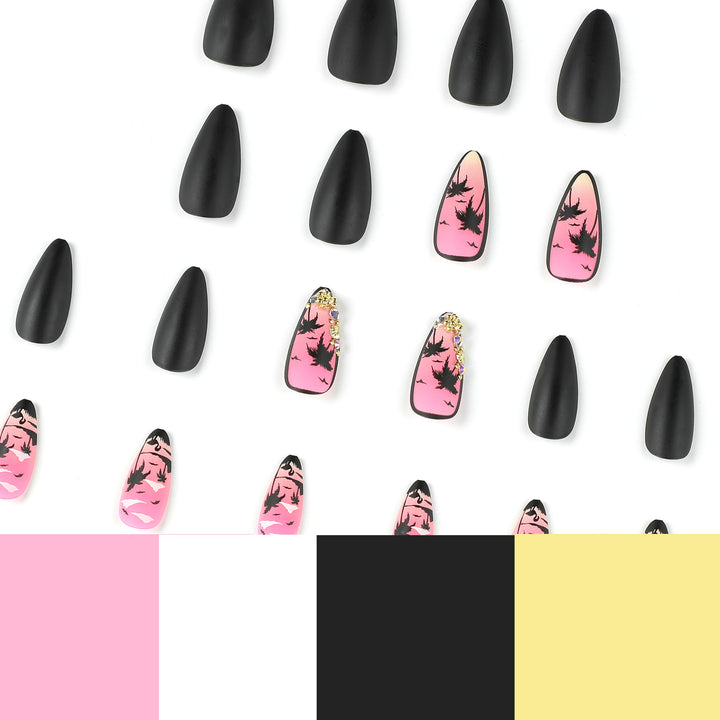 Artful nail art with palm motifs and glitter accents Bowlift
