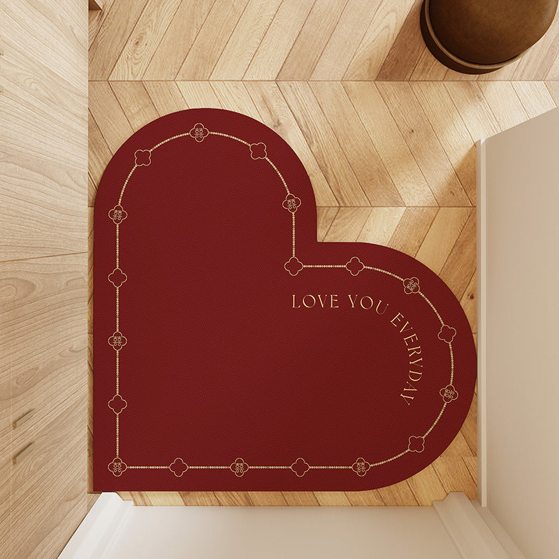 Heart-Shaped Non-Slip Area Mat Bowlift