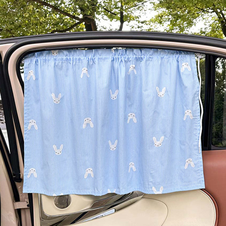 Unisex nan sun protection car curtain with elastic fastening strap and opaque cotton blend Bowlift