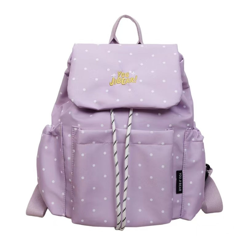 Polka Dot Textured Backpack Bowlift