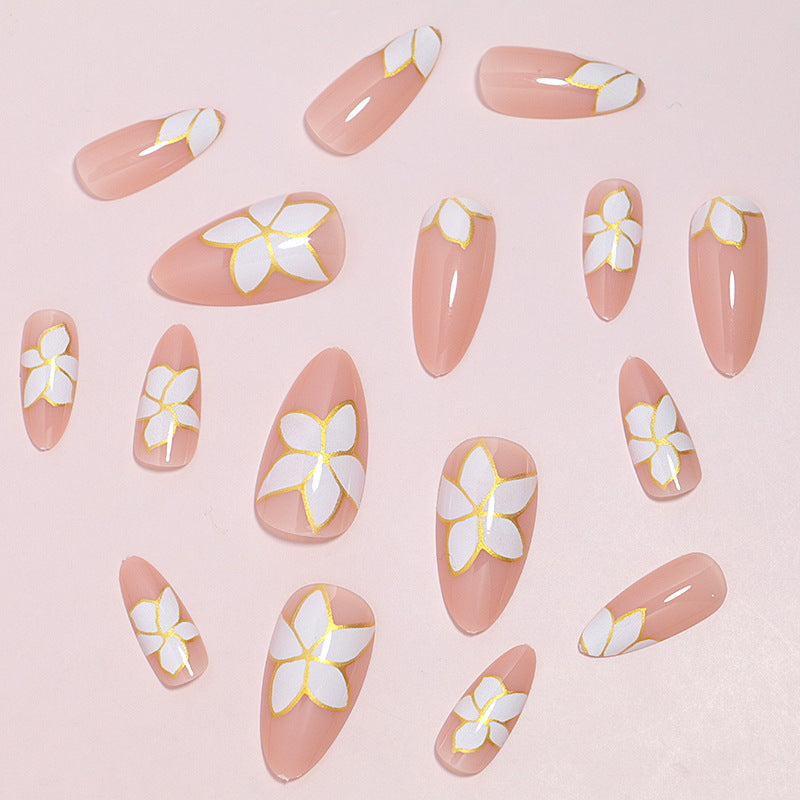 Elegant Floral-accented Press-On Nail Set Bowlift