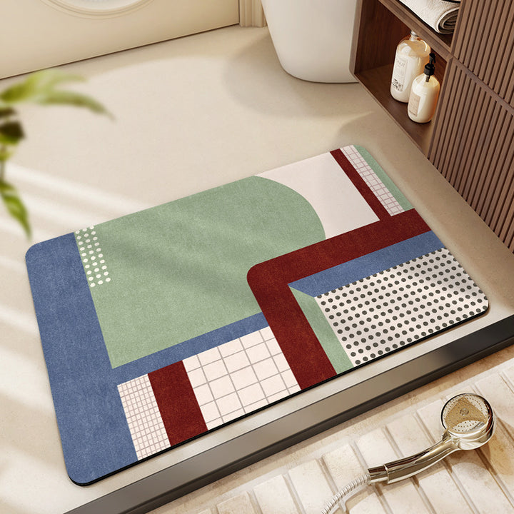 Abstract Geometric Pattern Bath Mat Bowlift