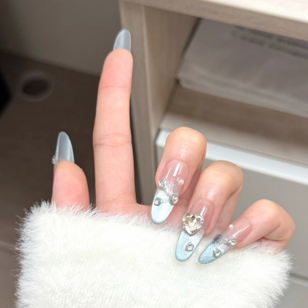 Elegant Rhinestone-Accented Press-On Nail Set Bowlift