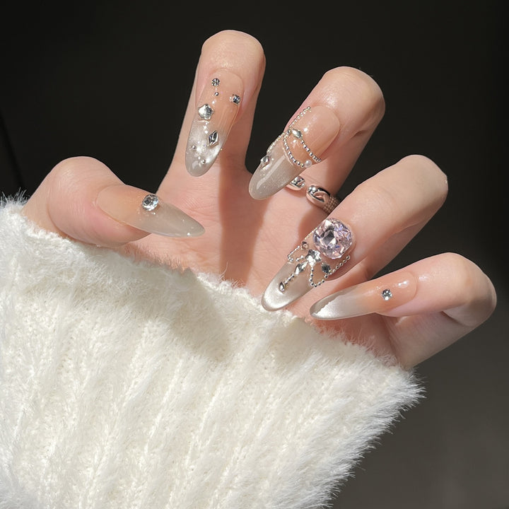 3D Embellished Press-On Nail Art Set Bowlift
