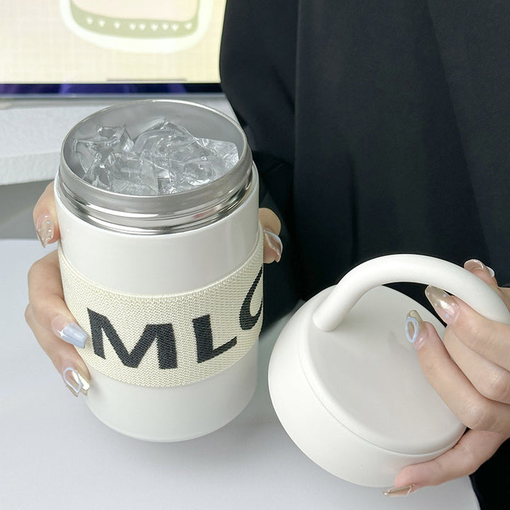 Women's multifunctional thermos cup with practical carrying handle Bowlift