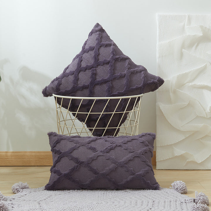 Textured Fringe Decorative Throw Pillow