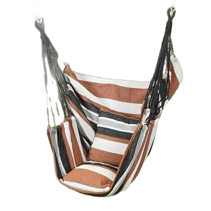Hanging hammock chair with reinforced cotton canvas and integrated arm pockets Bowlift