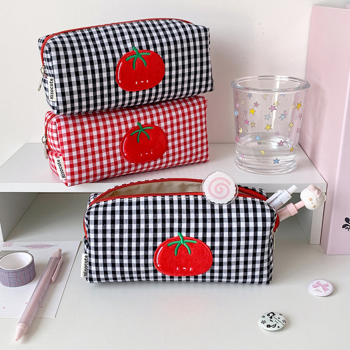 Cute Gingham Checkered Pencil Case Bowlift