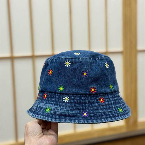Embroidered Flower Bucket Hat
