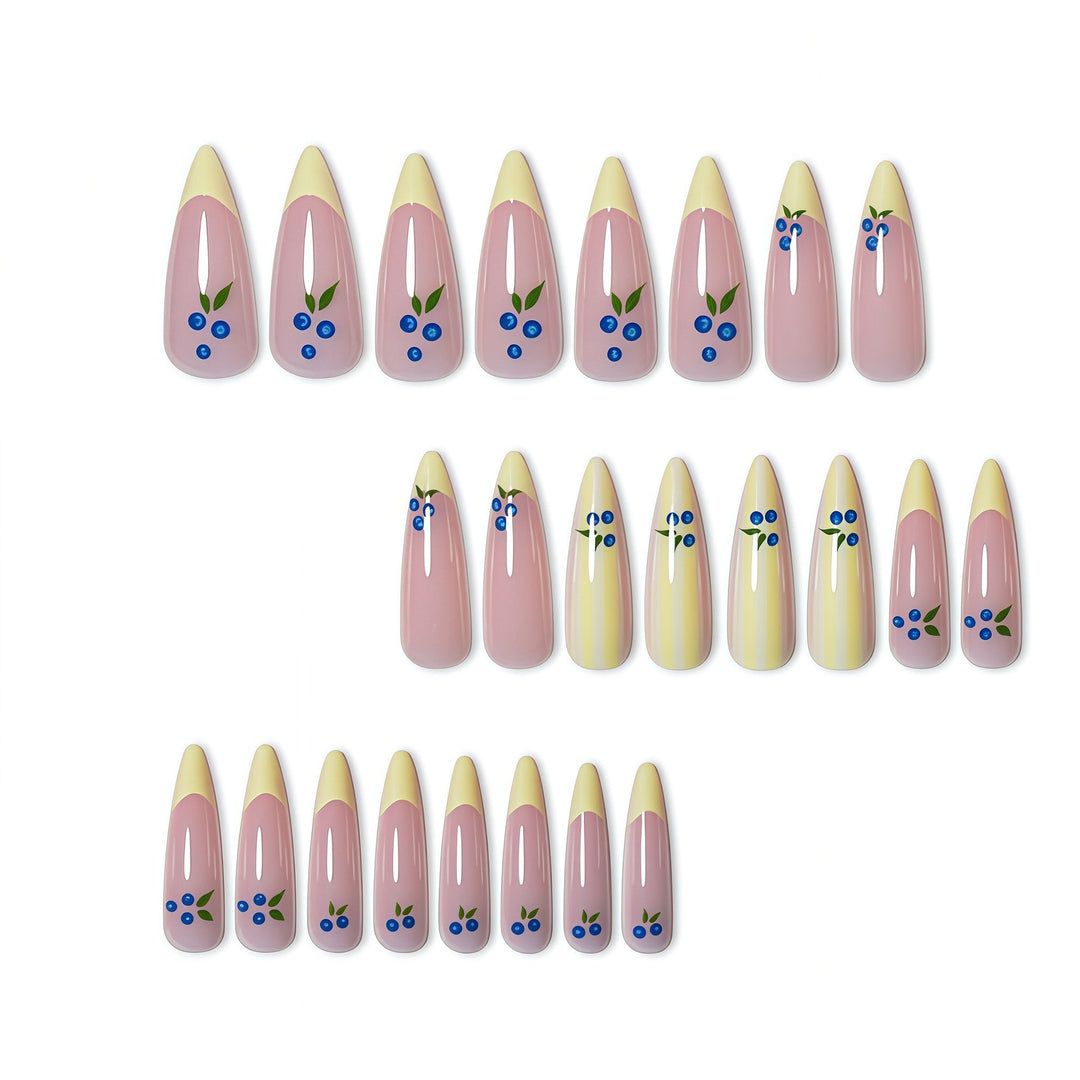 Artistic Floral Design Press-On Nails Bowlift