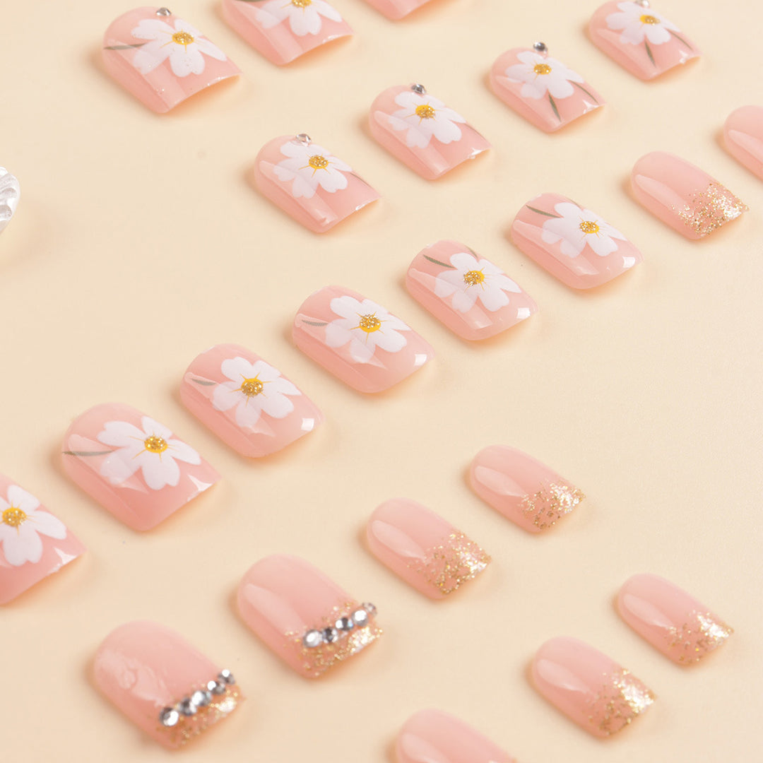 Floral Design Press-On Nail Art Tips Bowlift