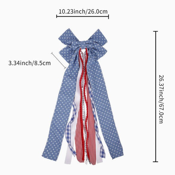Women's Nan Hair Ruffle Bow with Long Ribbon Straps and Clip Closure Bowlift