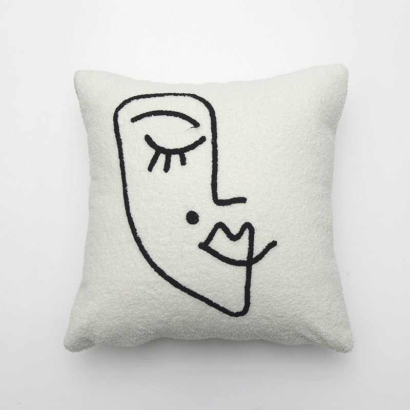 Minimalist Face Design Throw Pillow