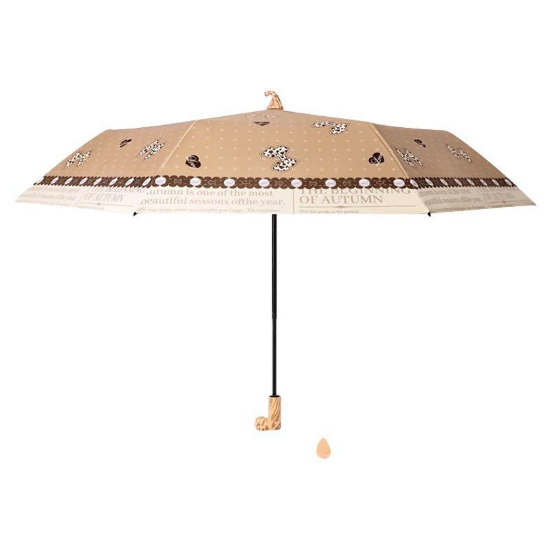 Ladies folding umbrella with playful design Bowlift