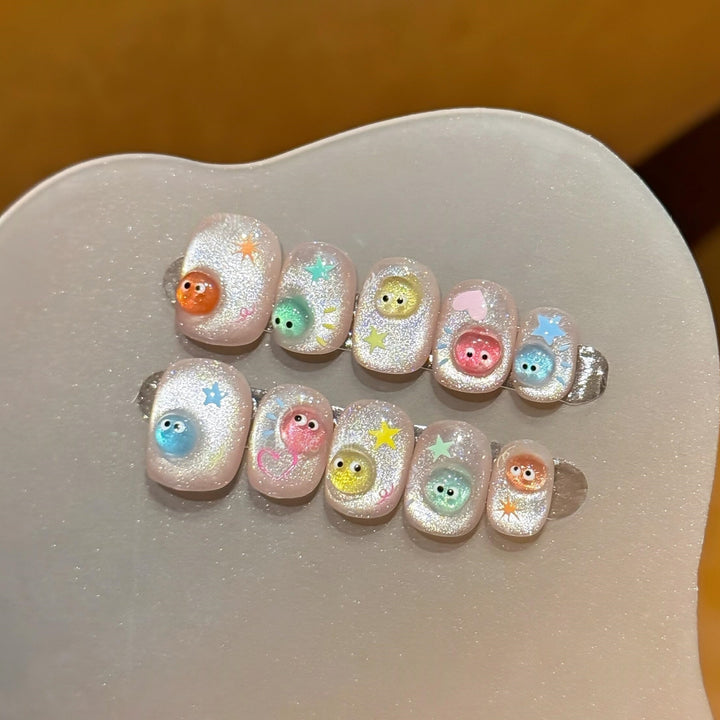 Creative Art Nail Tips with Playful Animal Design Bowlift