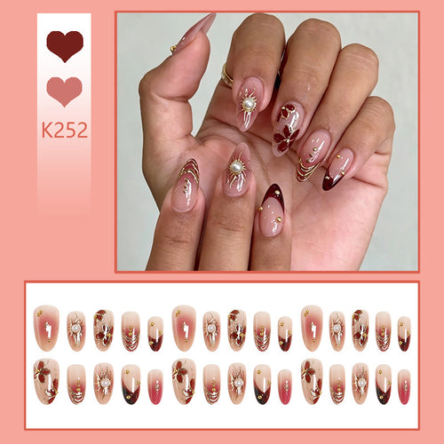 Artificial nails with exclusive flower design Bowlift