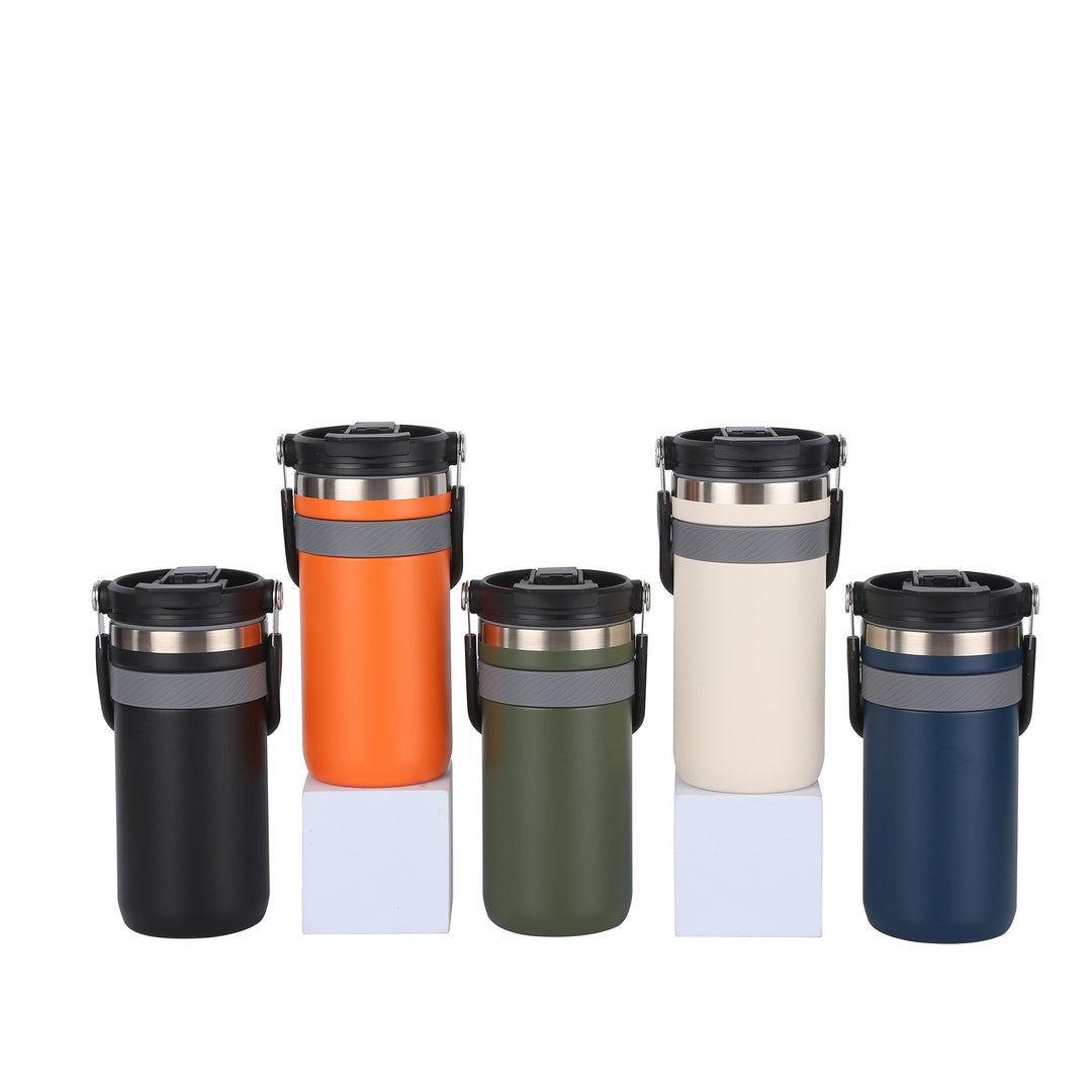 Ladies insulated thermo mug with practical carrying handle Bowlift