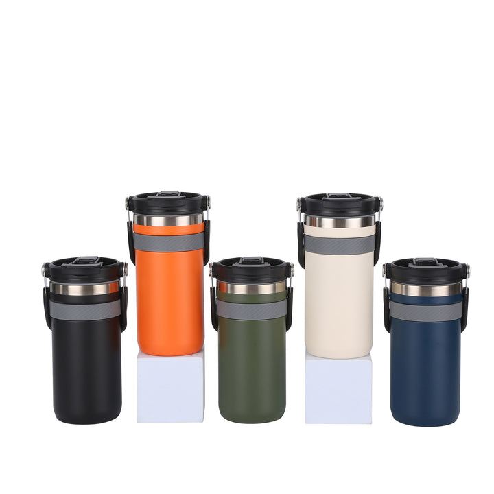 Ladies insulated thermo mug with practical carrying handle Bowlift