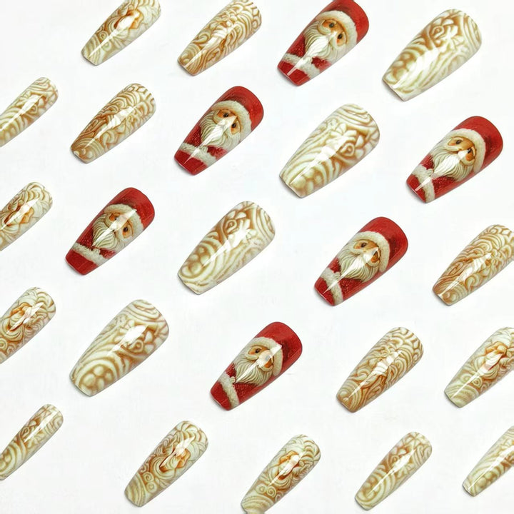 Christmas nail art with festive Santa motif Bowlift