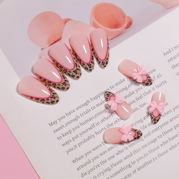 Artistic Stiletto Press-On Nails with Bow Accents Bowlift