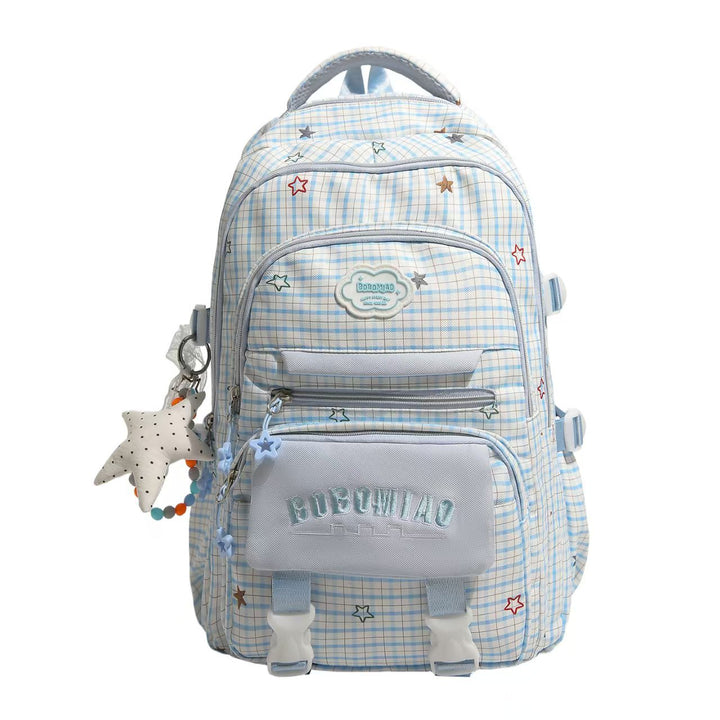 Multi-Pocket Star-Embellished Backpack Bowlift