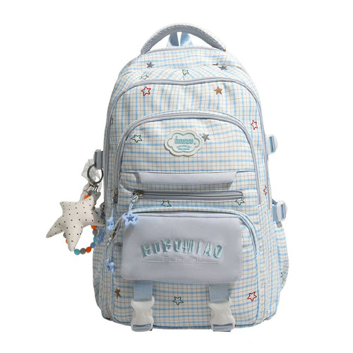 Multi-Pocket Star-Embellished Backpack Bowlift