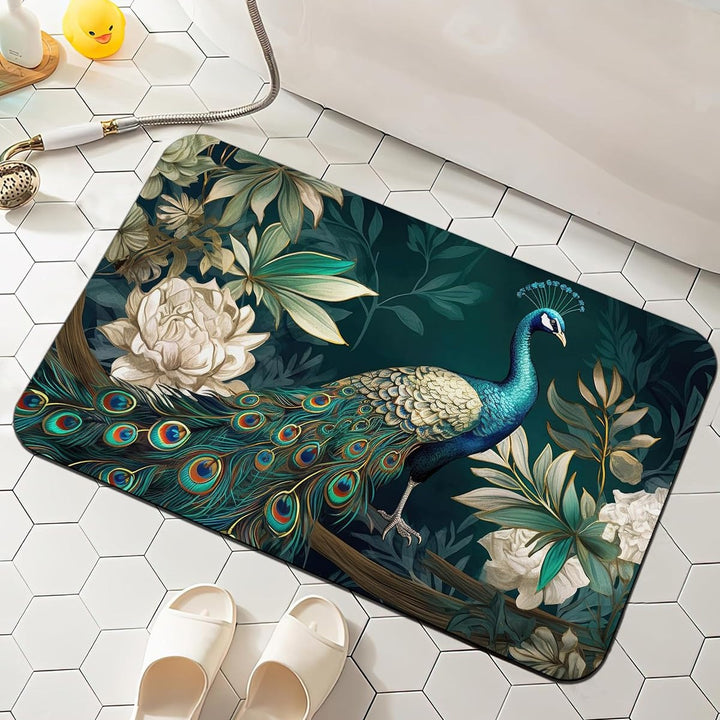 Floral-Patterned Comfort Bath Mat Bowlift