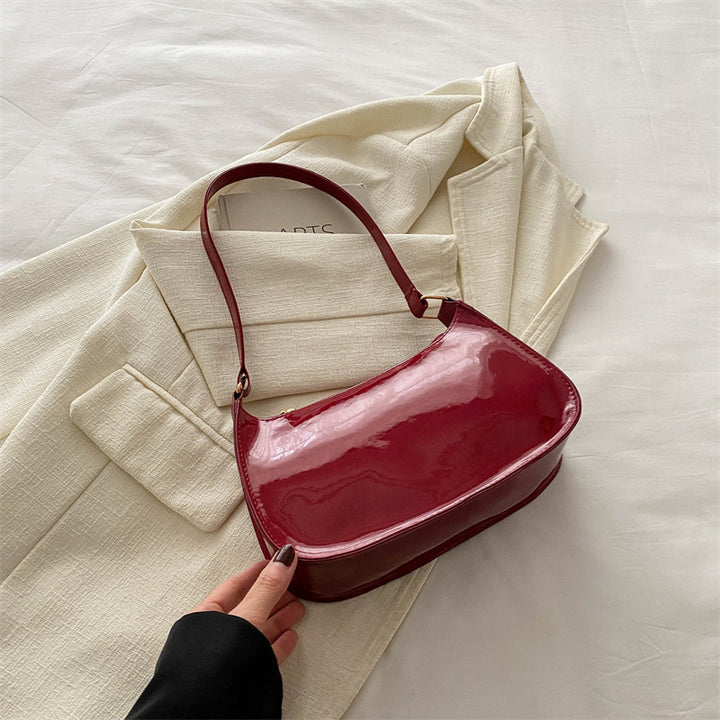 Chic Patent Leather Shoulder Bag Bowlift