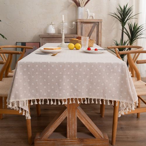 Elegant Tablecloth with Tassel Trim