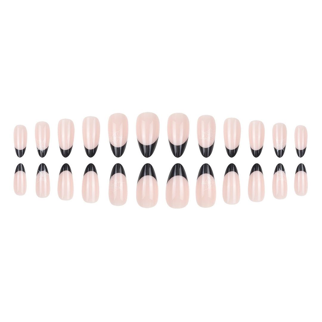 Artistic Stiletto Press-On Nails with Spider Design Bowlift