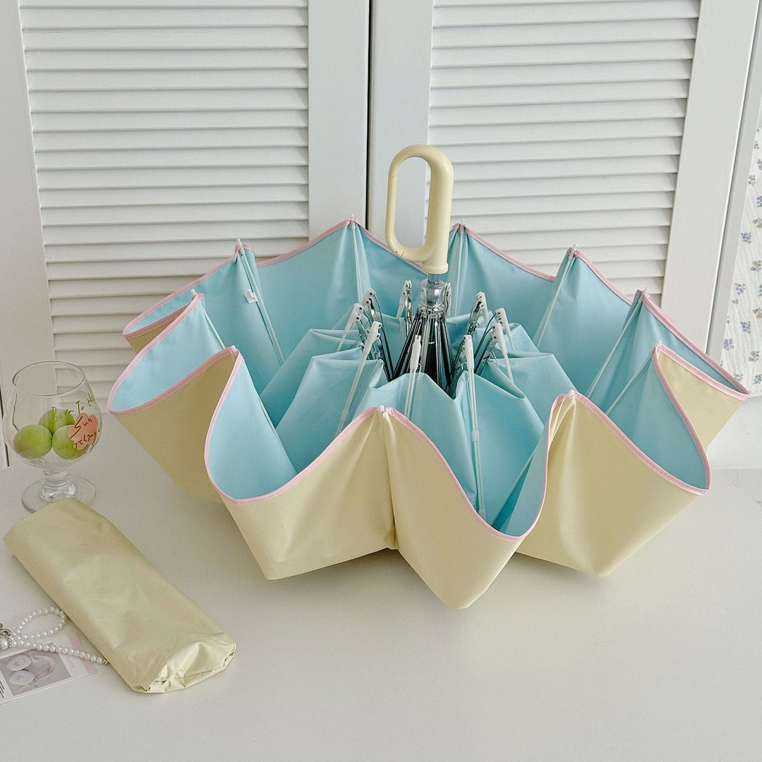 Women's Foldable Umbrella with Innovative Flower Shape Bowlift