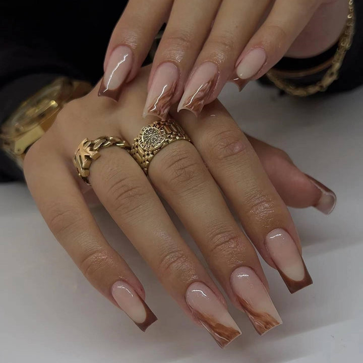 Elegant Coffin Nail Extensions Bowlift