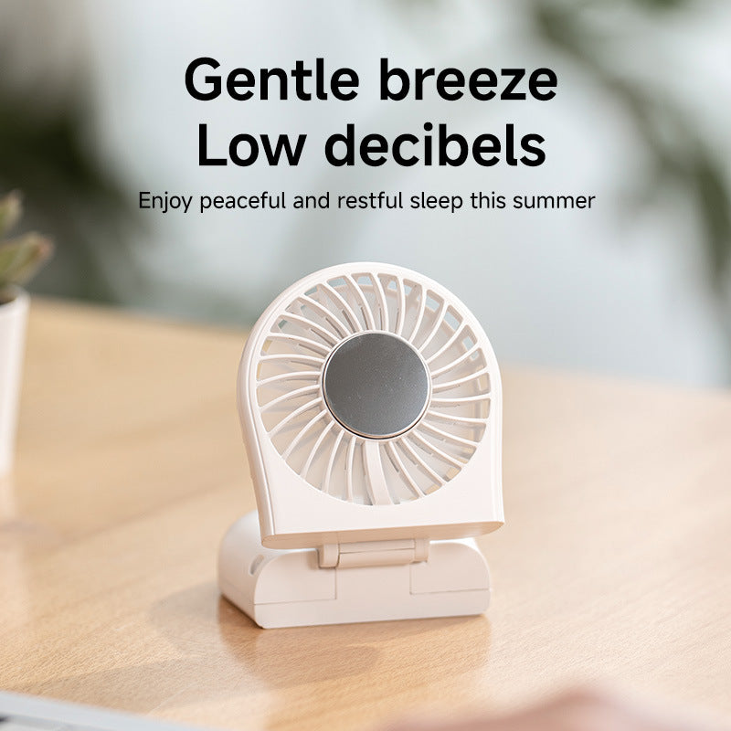 Unisex Compact Rechargeable Handheld Mirror Fan Bowlift