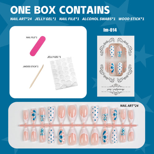 Complete Press-On Nail Art Set with Accessories