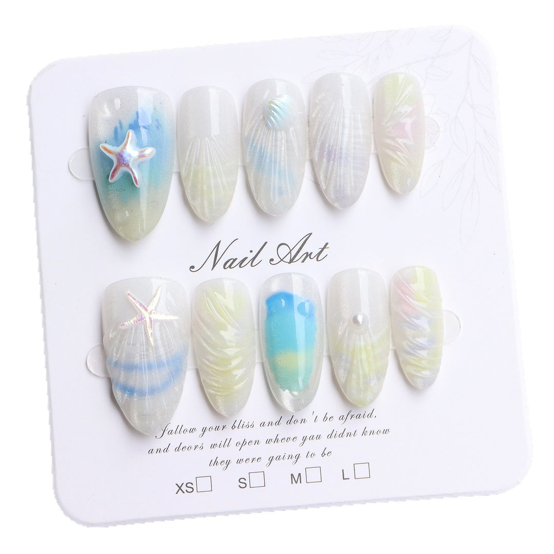 Coastal-Inspired Press-On Nail Art Bowlift