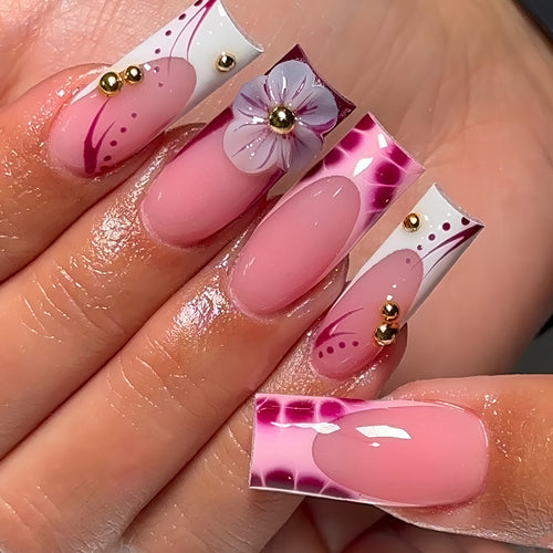 3D Floral Nail Art Enhancements Bowlift