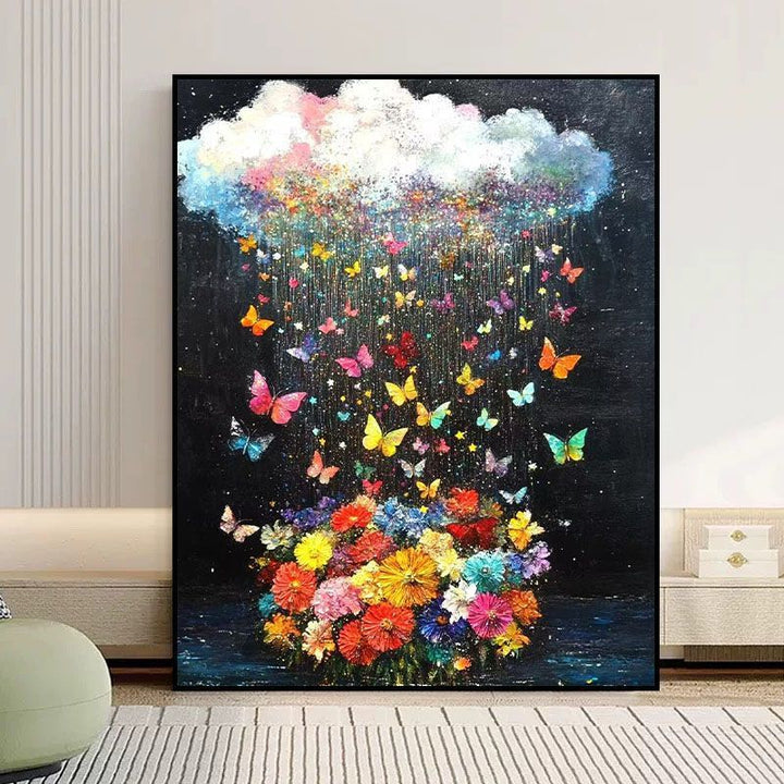 Abstract Butterfly Floral Canvas Artwork Bowlift