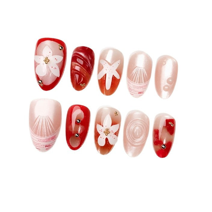 Artificial nails with floral designs Bowlift