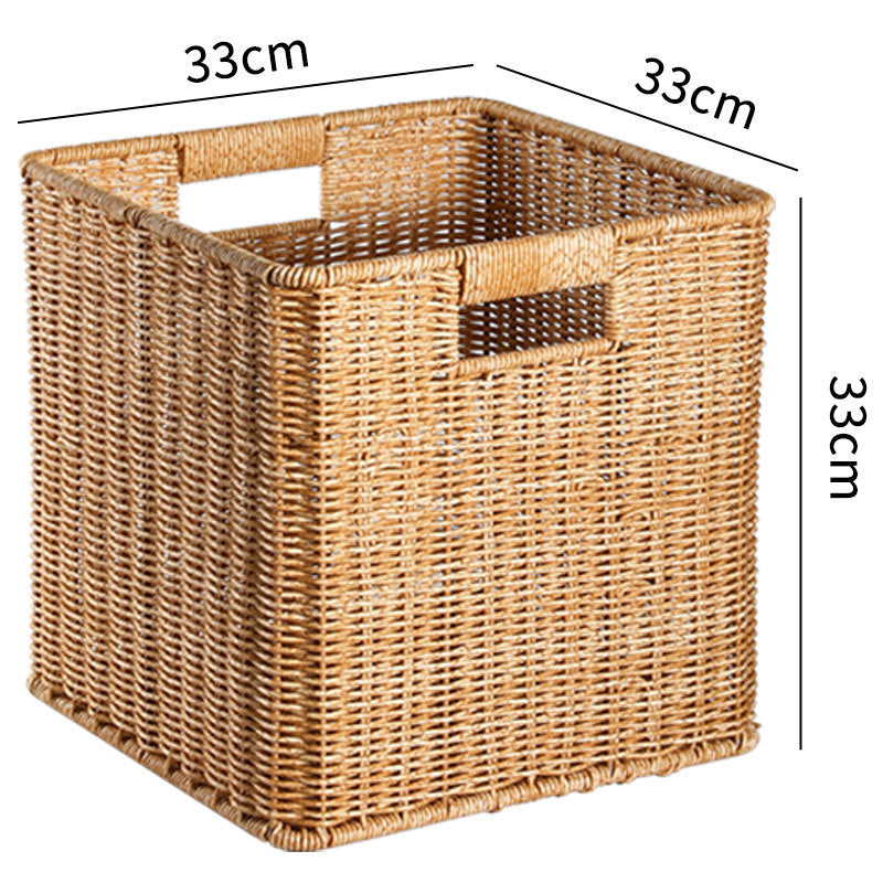 Handwoven Rustic Storage Cube Bowlift