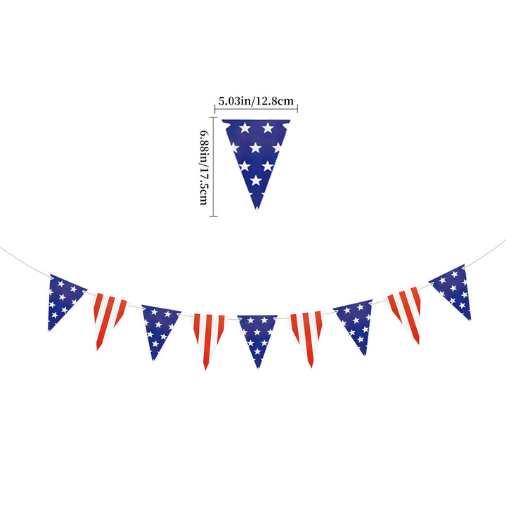 Unisex decorative pennant chain made of weatherproof polyester with star-and-stripe motif and robust attachment tape Bowlift