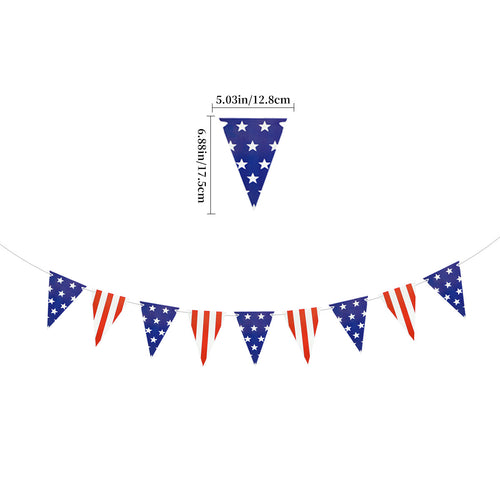 Unisex decorative pennant chain made of weatherproof polyester with star-and-stripe motif and robust attachment tape Bowlift
