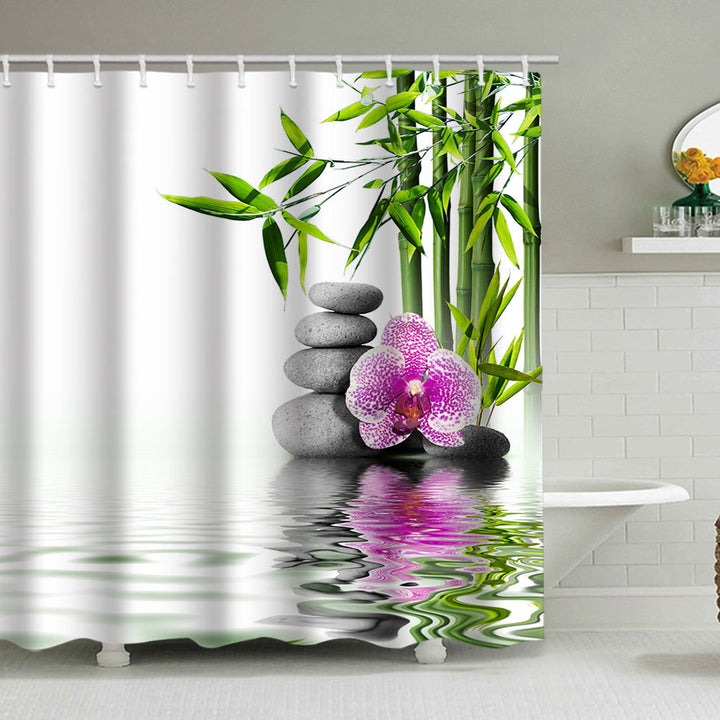 Tranquil Zen Nature Shower Curtain Bowlift