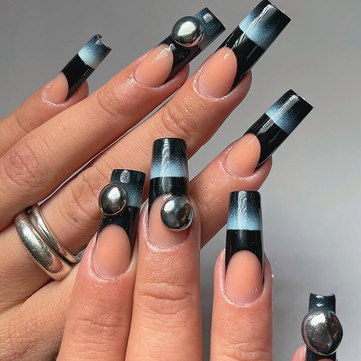 Artificial nails with unique geometric accents Bowlift
