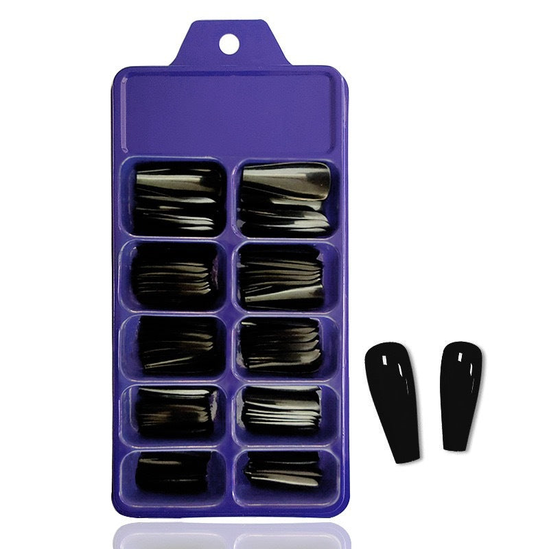 Artificial nails with long French tip design Bowlift
