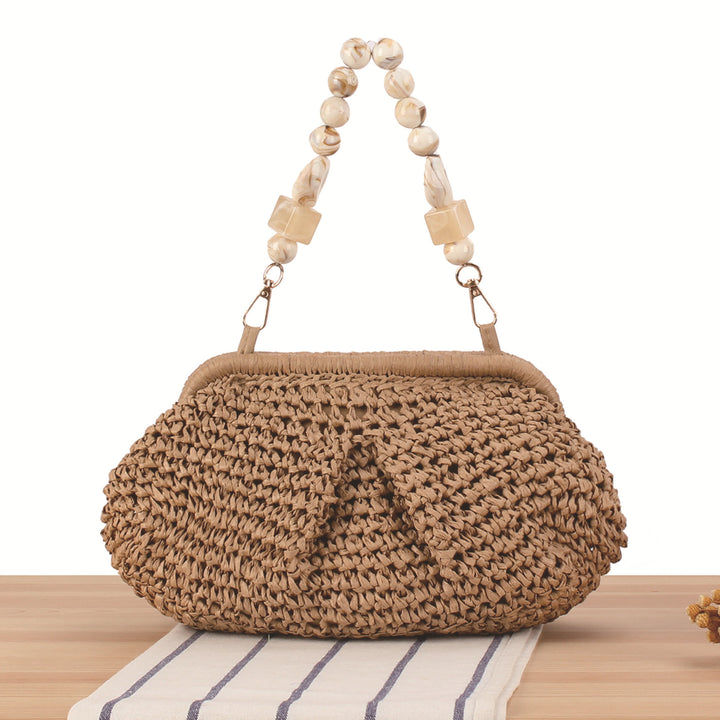 Handbag with Decorative Wooden Handles Bowlift