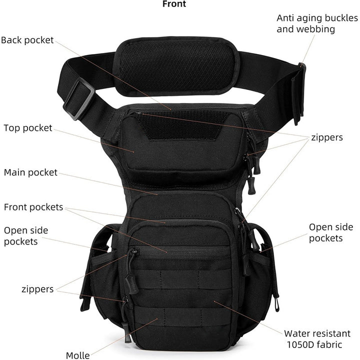 Tactical Hip Bag with Modular Storage Bowlift