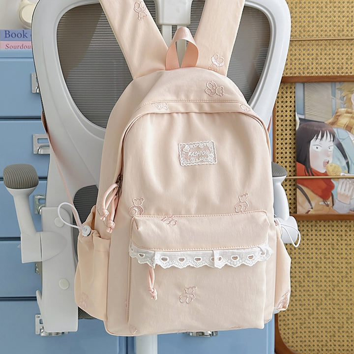 Charming Embroidered Backpack Bowlift